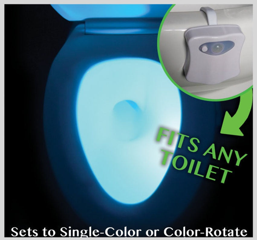 Multi-Color LED Motion Sensor Toilet Bowl Bathroom Light