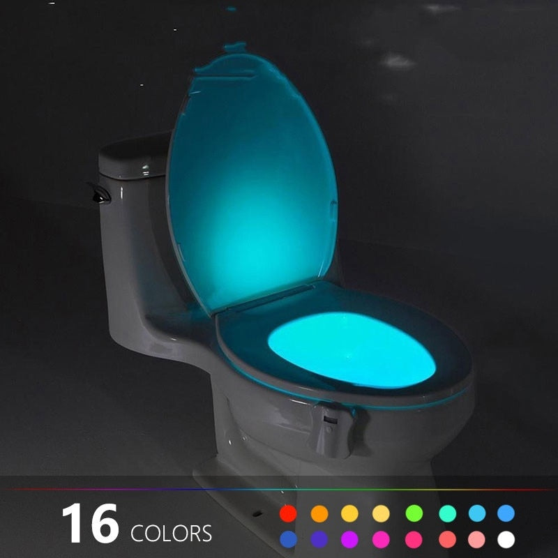 Multi-Color LED Motion Sensor Toilet Bowl Bathroom Light