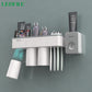 Wall Mounted Toothpaste Squeezer, Phone Holder, Cleanser Storage Rack