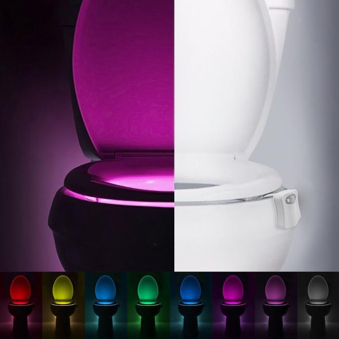 Multi-Color LED Motion Sensor Toilet Bowl Bathroom Light