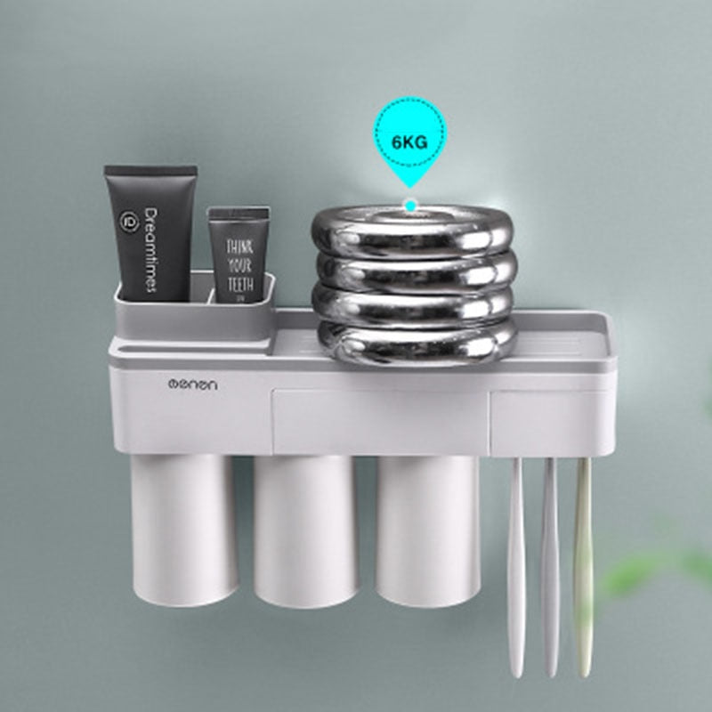 Wall Mounted Toothpaste Squeezer, Phone Holder, Cleanser Storage Rack